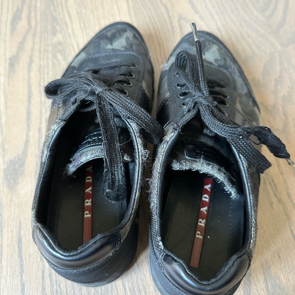 Prada Camoflauge Lace Up Sneakers Black Grunge Size EU 40 - Picture 3 of 6
